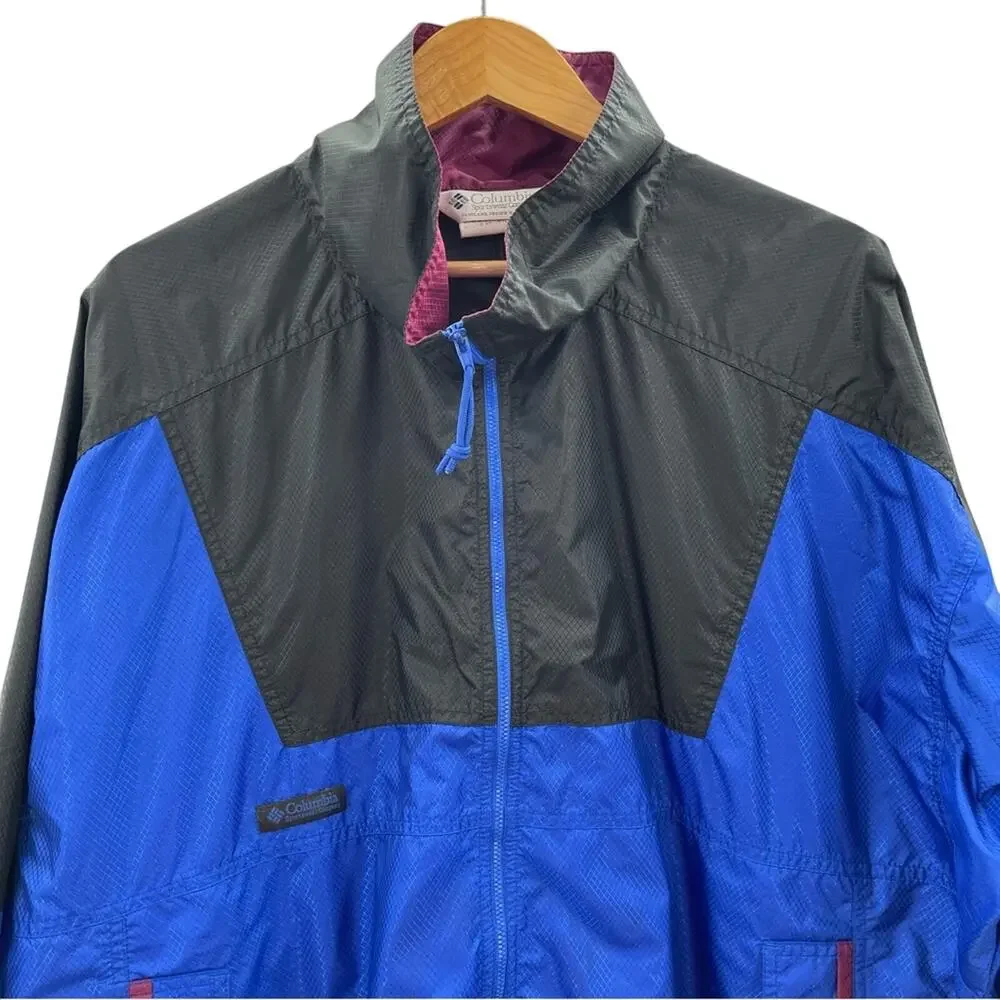 Columbia Vintage Men’s Colorblock Lightweight Packable Full Zip Windbreaker XL